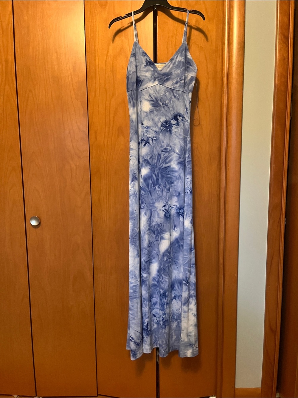 MICHAEL Michael Kors Light Blue Tie-Dye Slip Dress